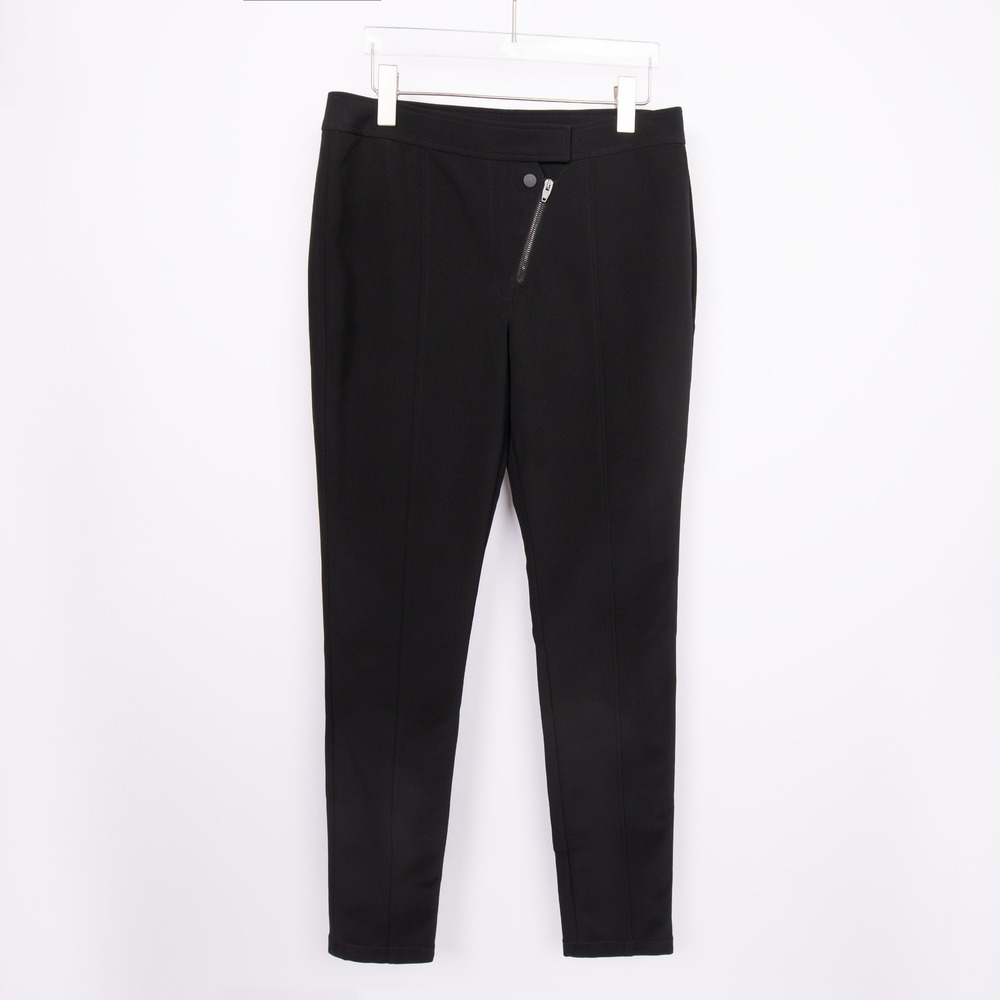 Alexander Wang Black Pants Zipper Detail Slim Fit Career Size 10 Womens Designer